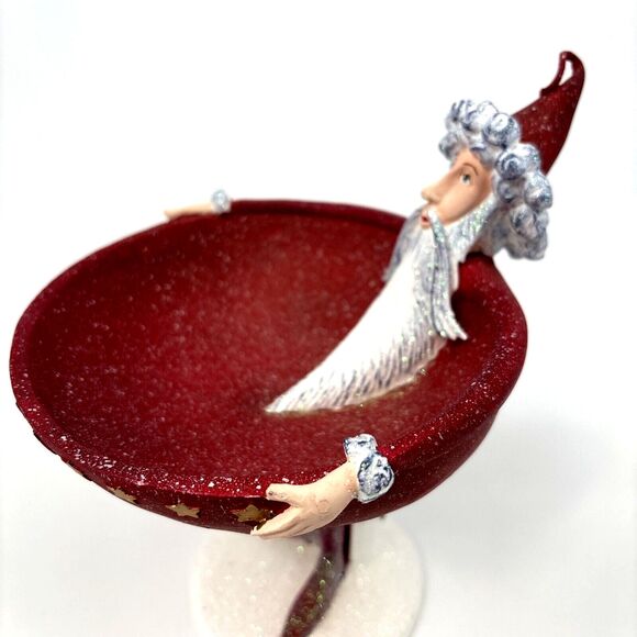 Department 56 Patience Brewster Krinkles Santa Red Speckled Candy Bowl - Picture 7 of 16